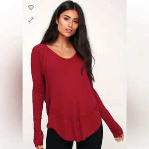 Free People Catalina Red Long Sleeve Thermal